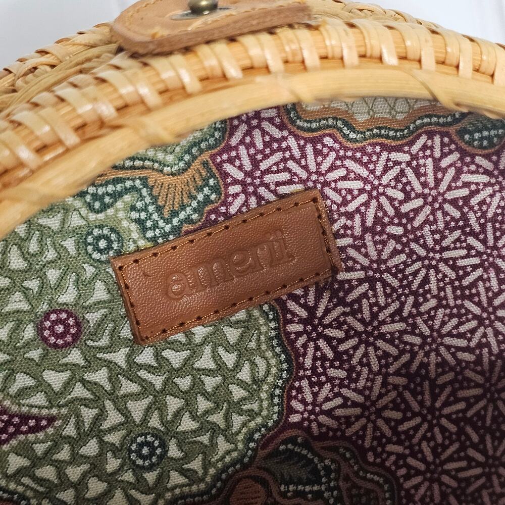 amerii Round Circle Rattan Crossbody Bag Boho Beach Vacation Travel Coastal - Picture 8 of 9